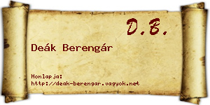 Deák Berengár névjegykártya