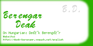 berengar deak business card